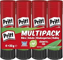 Pritt Glue stick, child-friendly glue for school and office, 4 x 22 g | 97% natural ingredients including water,...